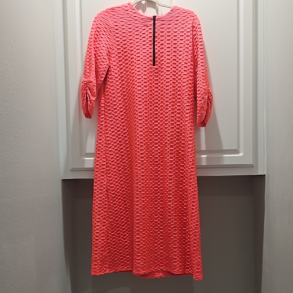 Zadie B's Coral Textured Midi Dress